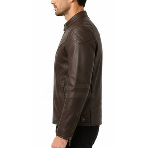 Custom Leather <b>Biker</b> <b>Jacket</b> With Contemporary Slim Fit Premium Leather Finish For Casual Streetwear And Travel Outfits - Product Image 5