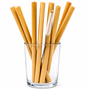 Natural 100% <b>Bamboo</b> Reusable Eco-Friendly Drinking <b>Straws</b> with Cleaning Brush 0.2m Made in Vietnam-MS ALINA - Product Image 2