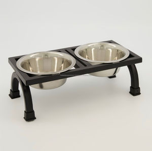 Bol en acier surélevé double pour animaux de compagnie et support d'alimentation en eau facile d'accès pour chiens et chats pour l'alimentation des animaux de compagnie - Product Image 1