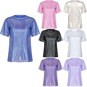 <b>Glitter</b> logo womens tshirt printed <b>sparkle</b> design short sleeve comfortable urban fashion high street <b>lady</b> wear - Product Image 2