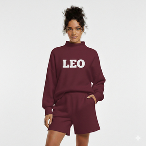 Women Casual Mockneck Top with Knee Matching Shorts Designed for Relaxed Fit Streetwear Style Solid <b>Pattern</b> Modern Winter - Product Image 6