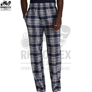 New Arrival Custom Plaid Flannel Pajama Pants Elasticized Waistband With Adjustable Drawstring Brushed Cotton Sleepwear - Product Image 2
