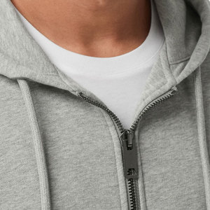 Sudadera casual para hombre con mangas largas, diseño de color sólido, costuras de alta calidad y diseño de logotipo personalizado, con cremallera y capucha. - Product Image 2