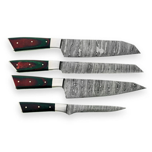 Juego de cuchillos de chef hechos a mano de acero de Damasco, diseñados para picar, rebanar y cortar, juego de cuchillos multiusos premium para cocina. - Product Image 2
