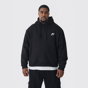 Vente en gros de sweats à capuche unisexes pour hommes, épais, en molleton de coton, coupe oversize, décontractés, avec poche avant et logo, pour l'automne, style USA Y2K - Product Image 1