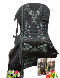 Shalwar Kameez de Diseño con Parte Inferior de Santoon y Organza, con Impresionante Bordado Khatli, Estilo Étnico y Eterno para Fiestas, Ropa India y Pakistaní - Product Image 5