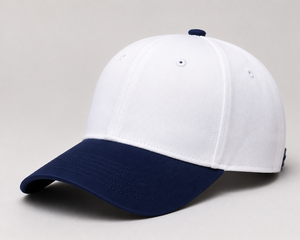 Gorra de Béisbol Blanca con Visera Azul, 6 Paneles, Ajustable, Unisex, Diseño Casual de Color Sólido, Poliéster/Algodón Twill, Deportiva - Product Image 4