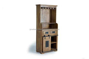 Mueble Bar Moderno de Madera Maciza de Mango para el Hogar o Apartamento, con 1 Puerta y Espacio de Almacenamiento - Product Image 2