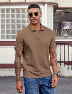 Polo à manches courtes pour homme, couleur unie, décontracté, en coton Oxford respirant, coupe classique - Product Image 4