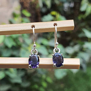 Elegante septiembre Birthstone azul Iolite pendientes hechos a mano 925 joyería de plata esterlina oro regalo de boda para compromiso de mujer - Product Image 5