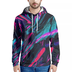 Nouveau sweat à capuche tie-dye personnalisé pour homme, pull décontracté en tricot, imprimé spirale jaune et bleu, style poche, sweats à capuche pour homme - Product Image 4