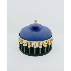 Marmite de service isotherme en acier inoxydable avec couvercle argenté poli miroir et style bois noir mat - Product Image 3