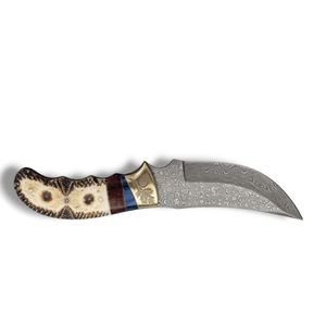 Cuchillos de Caza Hechos a Mano con Hoja de Acero con Patrón de Damasco, Mango Ergonómico, Diseño Utilitario para Exteriores, para Camping, Senderismo y Caza - Product Image 2