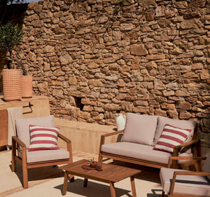 Conjunto de Sofás de Jardín Modernos de Madera de Teca para Exteriores, Sillones, Mesa de Centro, para Villa, Resort, Patio, Terraza, Asientos de Lujo para Sala de Estar, Resistentes al Agua - Product Image 3