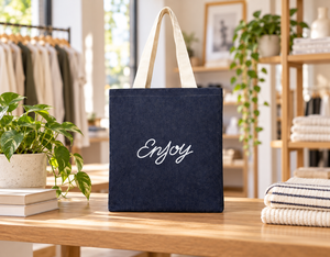 Sac fourre-tout en jean avec doublure intérieure en polyester - 34x38 cm 34x38x0 cm Logo personnalisé Écologique Utilisation promotionnelle Cadeaux d'entreprise - Product Image 4