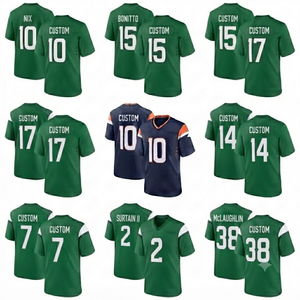 Maillot de football américain personnalisé à manches courtes, pull-over grande taille pour homme, nom de l'équipe, tissu en maille nylon respirant 3D - Product Image 1