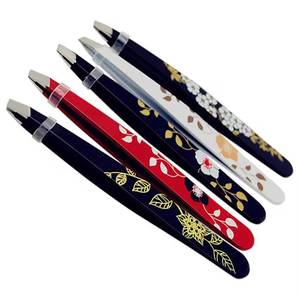 Ensemble de pinces à cils de précision avec design floral, pointe métallique lisse pour l'application des cils - Product Image 5