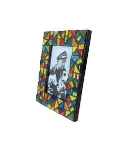 Marco de Fotos de Vidrio Mosaico Hecho a Mano, Imagen Geométrica Multicolor para Decoración del Hogar y la Oficina - Product Image 3