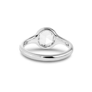 แหวนเพชรแล็บทรงโรสคัท 1.5 กะรัต ทองคำขาว 14K สำหรับผู้หญิง พร้อมวงแหวนแบบเรียว น้ำหนัก 3 กรัม - Product Image 5