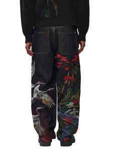 Jeans en denim selvedge noir personnalisé de haute qualité, coupe droite, style streetwear hip-hop, OEM ODM, coton, pour hommes - Product Image 6