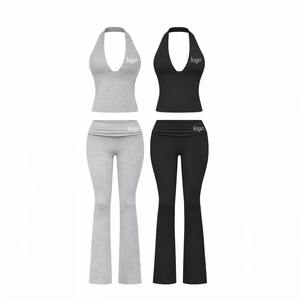 Leggings de yoga acampanados de la mejor calidad para mujer, conjuntos de entrenamiento, fitness, gimnasio, pantalones anchos, pantalones deportivos, pantalones acampanados suaves para mujer en oferta - Product Image 2