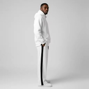 ชุดวอร์มผู้ชายทรงปกติ ลวดลายพิมพ์แบบฟอกสี 100% ผ้าฝ้าย สตรีทแวร์ โลโก้ปั๊มนูน รับผลิตแบบ OEM ODM - Product Image 2