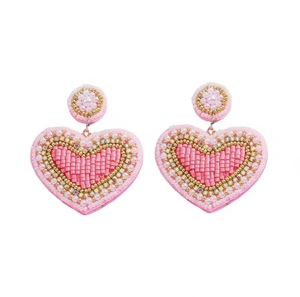 Nouveautés Boucles d'oreilles clous classiques unisexe faites à la main en perles de rocaille, design chapeau, couleur or, vert, blanc, rose, pour enseignant, mariage - Product Image 6