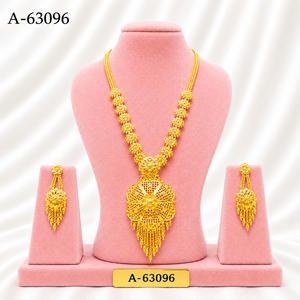 MOLL JEWELLERS Elegante Conjunto de Collar y Pendientes Largos con Borlas para Mujer, Chapado en Oro, Aleación de Zinc, Estilo Étnico, A-63093 - Product Image 4