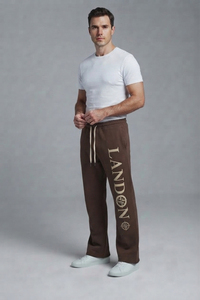 Pantalon de survêtement évasé surdimensionné pour homme, taille élastique, coupe droite, style streetwear - Product Image 5