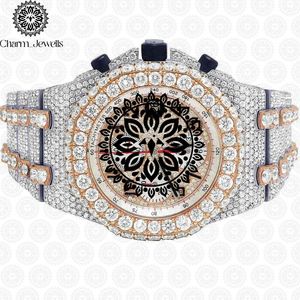 Charm Jewells Women's Luxury Stainless Steel Analog Quartz <b>Watch</b> With <b>Diamond</b> Encrusted Round Dial 38mm Leather Band - Product Image 1
