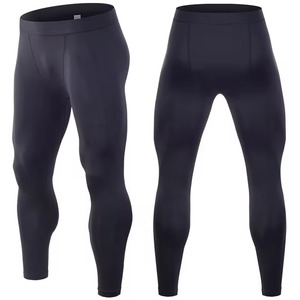 Custom Wholesale Mens Gym Fitness <b>Slim</b> Fit Sweatpants High Stretch Elastic Waist Quick Dry Compression <b>Leggings</b> Full Length - Product Image 1