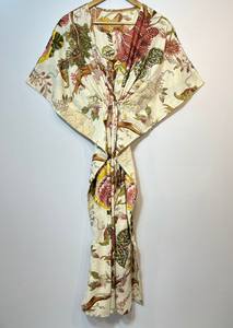 Vestido Kaftán sin Mangas de Algodón con Estampado Floral Tropical, Estilo Casual de Verano para Mujer, Disponible en Stock, Inspirado en las Islas del Pacífico Asiático - Product Image 3