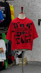 เสื้อยืดกราฟิกโอเวอร์ไซส์สั่งทำพิเศษสำหรับผู้ชาย ผ้าฝ้าย 100% สไตล์สตรีทแวร์ วินเทจ ลุคซักยับ พิมพ์ลาย เสื้อยืดเนื้อหนา รับผลิตแบบ OEM ODM - Product Image 4