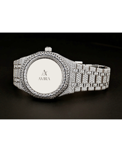 นาฬิกาฮิปฮอปประดับเพชรโมอิสซาไนต์ สายสแตนเลสสตีลทนทาน สำหรับแฟชั่นประจำวันและสไตล์หรูหรา - Product Image 1