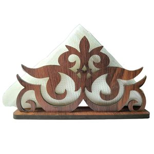 Caja de pañuelos de madera hecha a mano de primera calidad, soporte para servilletas con acabado marrón, organizador decorativo de mesa para el hogar, hotel, restaurante, cafetería - Product Image 1