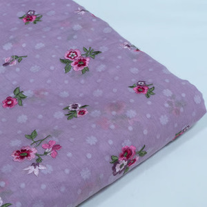 Tela de encaje de malla de poliéster georgette de alta calidad con bordado maltado para ropa de novia, textiles para el hogar y prendas de vestir - Product Image 3