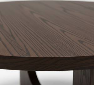 Table basse ronde moderne en bois d'hévéa durable et placage de chêne MDF KD avec design décoratif, garantie 1 an - Product Image 2