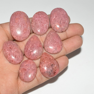 Hermosa Rodonita Natural |   Rodonita Rosa con Acabado Liso |   Suministros para la Elaboración de Joyería Artesanal |   Piedra para la Fabricación de Joyas |   100g 25-30mm - Product Image 3