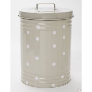 Vintage Galvanized Steel <b>Kitchen</b> Canister Polka Dot Metal Bread Box Food <b>Storage</b> Container Flour Sugar Jar With Airtight Lid Jar - Product Image 1