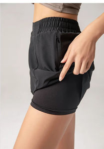 Shorts Deportivos de Secado Rápido para Mujer, Doble Capa, Cintura Elástica, para Entrenamiento Activo, Venta al Por Mayor - Product Image 5