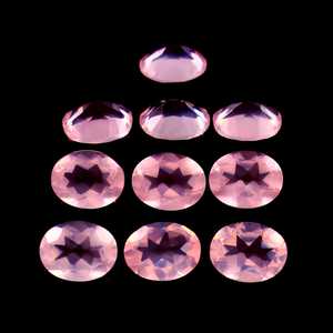 Lote al por mayor de piedras preciosas sueltas de cuarzo rosa natural de 5x7 mm, corte ovalado, facetadas y calibradas, para la fabricación de joyería. - Product Image 1