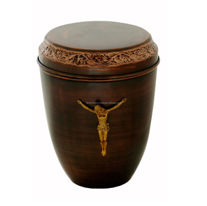 Handmade Adult Cremation Urns Memorial Brass Metal <b>Tree</b> Printed Design Decorative Keepsake <b>Tabletop</b> Vase Ashes Funeral Supplies - Product Image 1