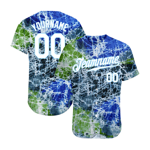 Camiseta de Béisbol Personalizada para Hombre, Manga Corta, Impresión Sublimada, Poliéster Transpirable, Corte Regular, Cierre de Botones, Nombre del Equipo y Patrón - Product Image 1