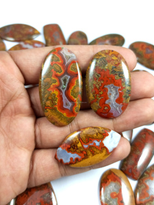 Lot de cabochons en agate naturelle, formes et tailles variées, pierres précieuses en vrac pour la fabrication de bijoux, prix de gros - Product Image 5