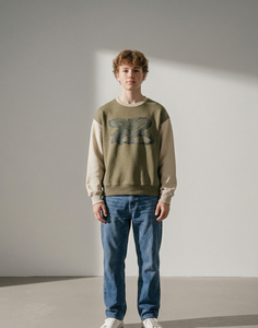 เสื้อสเวตเชิ้ตคอกลมทรงปกติ ยูนิเซ็กซ์ ผ้าฟลีซหนานุ่ม สีตัดต่อ ผสมโพลีเอสเตอร์/คอตตอน ระบายอากาศได้ดี ปรับแต่งได้ - Product Image 5