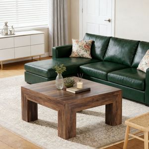 Tavolino da Caffè Rustico Quadrato in MDF Massiccio con Finitura Vintage per Soggiorno - Product Image 2