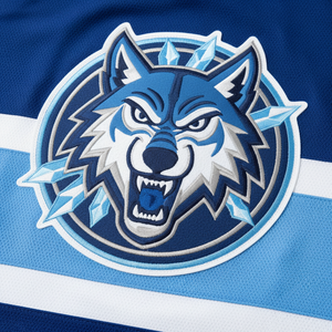Maillot de hockey sur glace bleu personnalisé avec logo loup 99, impression sublimée, vêtements à manches longues pour hommes, anti-humidité - Product Image 4