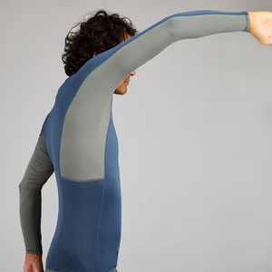 <b>Men</b> Full Sleeve Rash Guard Color Blocked UPF50+ <b>Compression</b> <b>Shirt</b> Polyester Adult Swimwear Top - Product Image 2