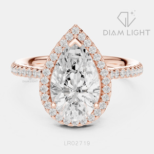 Bague de mariage en or blanc 14 carats avec diamant de laboratoire de 2,02 carats, taille poire, certifiée IGI, bijoux fins, cadeau pour fiançailles, mariage, anniversaire - Product Image 3