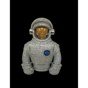 Real Moissanite Diamond Astronaut Pendant for Urban Fashion and Rapper Style Jewelry Necklace - Product Image 1